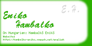 eniko hambalko business card